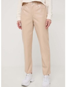 Kalhoty Liu Jo dámské, béžová barva, jednoduché, high waist