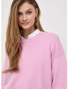 Vlněný svetr Weekend Max Mara dámský, růžová barva