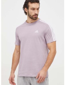 Bavlněné tričko adidas fialová barva, s aplikací, IS1331