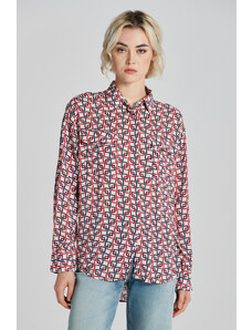 HALENKA GANT REL GEOMETRIC PRINT SHIRT bílá 32