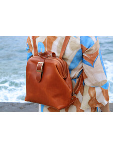Maraki Kožený batoh KYMO 10l - příroní barva