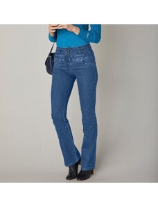 Blancheporte Bootcut džíny s vysokým pasem, vnitř. délka nohavic 75 cm denim 42