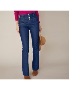 Blancheporte Bootcut džíny s vysokým pasem, vnitř. délka nohavic 75 cm tmavě modrá 50