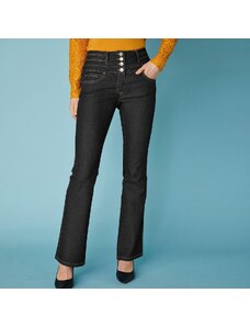 Blancheporte Bootcut džíny s vysokým pasem, vnitř. délka nohavic 75 cm černá 36