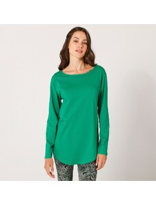 Blancheporte Jednobarevné tričko s dlouhými rukávy zelená 34/36