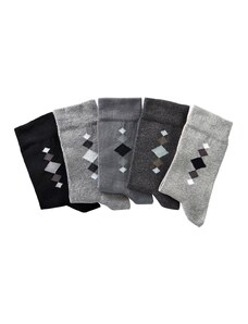 Blancheporte Ponožky s barevným motivem, sada 5 párů šedý melír 47/50