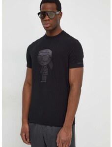 Tričko Karl Lagerfeld černá barva, s aplikací