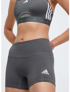 Tréninkové šortky adidas Performance šedá barva, hladké, medium waist, HR8895