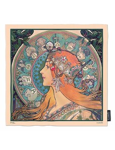 PLUMERIA Hedvábný šátek Zodiac, Alfons Mucha