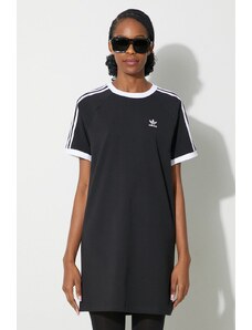 Šaty adidas Originals 3-Stripes Raglan černá barva, mini, oversize, IU2534