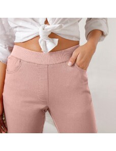 Blancheporte Rovné kalhoty, plátno šedorůžová 52