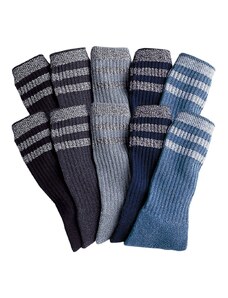 Blancheporte Sada 10 párů komfortních ponožek antracitová/šedá/modrá 39-42