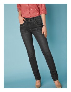 Blancheporte Rovné strečové džíny v sepraném vzhledu černá 40