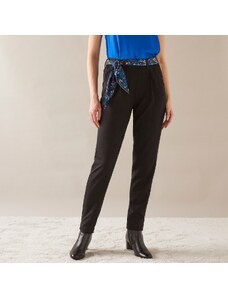 Blancheporte Úzké jednobarevné kalhoty s páskem černá 36