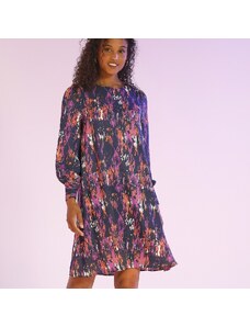 Blancheporte Rovné šaty z recyklovaného polyesteru, potisk nám. modrá/fialová 50