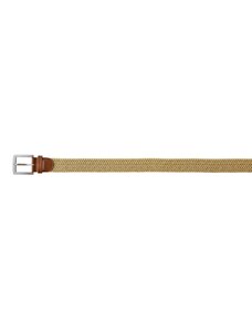Blancheporte Splétaný pružný opasek, kožené zakončení béžová 38/40 (80 cm)