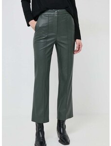 Kalhoty Max Mara Leisure dámské, zelená barva, přiléhavé, high waist