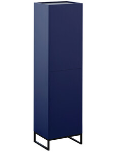 Modrá lakovaná komoda Windsor & Co Helene 50 x 40 cm s mramorovým dekorem