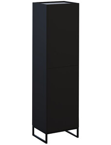 Černá lakovaná komoda Windsor & Co Helene 50 x 40 cm s mramorovým dekorem