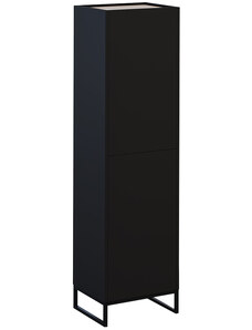Černá lakovaná komoda Windsor & Co Helene 50 x 40 cm s dubovým dekorem