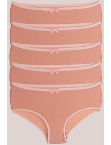 armonika Women's Powder Cotton Lycra High Waist Bato Briefs 5-Pack