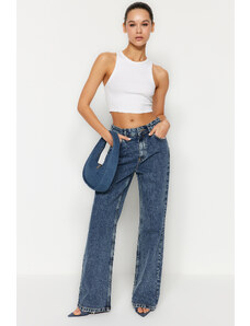 Trendyol Blue High Waist Wide Leg Jeans