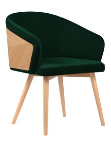 Lahvově zelená sametová jídelní židle Windsor & Co Tucan