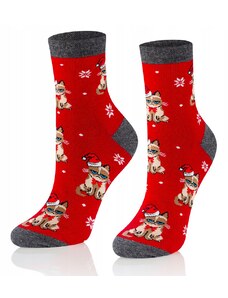 Ponožky s vánoční kočkou Grumpy Cat