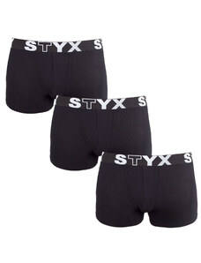 3PACK dětské boxerky Styx sportovní guma černé (3GJ960) 6-8 let