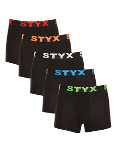 5PACK pánské boxerky Styx sportovní guma černé (5G9602)