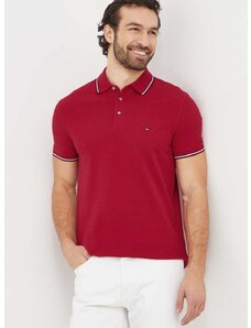 Polo tričko Tommy Hilfiger vínová barva