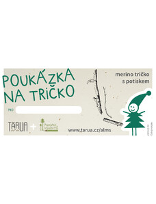 Tarua Dárkový poukaz 1350 Kč na ALMŠ merino triko (nebo cokoli z e-shopu)