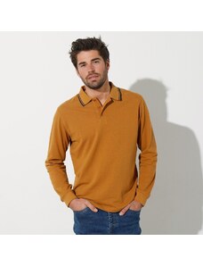 Blancheporte Polo tričko s pruhovaným límečkem a dlouhými rukávy medová 127/136 (3XL)