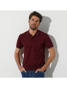 Blancheporte Polo tričko z piké úpletu, s krátkými rukávy a s proužky na rukávech a límečku bordó 107/116 (XL)