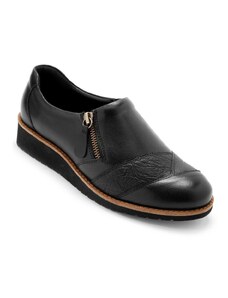 Blancheporte PEDICONFORT Kožené pohodlné boty na klínové podrážce černá 38