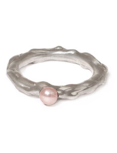 Klára Bílá Jewellery Dámský stříbrný prsten Aqua s perlou 41 (13,0mm), Barva perly: Bílá