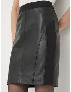 Kožená sukně Pinko černá barva, mini, pouzdrová, 102775.A1KB