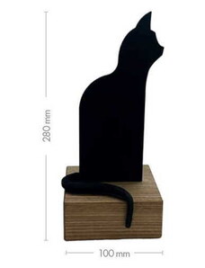 Reichl Kovaná kočka na dřevěném špalku