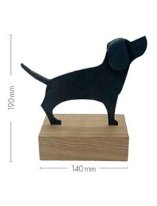 Reichl Kovaný pes (uši dolů) na dřevěném špalku