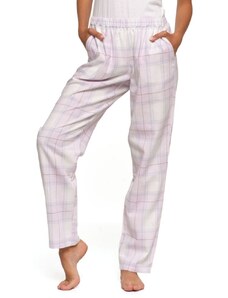 Moraj Pyžamové kalhoty Moraj bílo-růžové z flanelu
