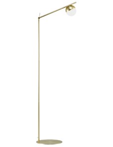 Nordlux Opálově bílá skleněná stojací lampa Contina s mosaznou podstavou 139 cm