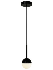 Nordlux Opálově bílé skleněné závěsné světlo Contina s černou základnou 10 cm