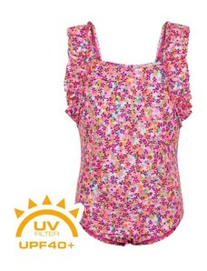 plavky COLOR KIDS Swimsuit w. frills-sugar pink Velikost 104
