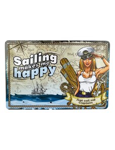 DODINO Plechová cedule Sailing Make Me Happy, Just Call Me Captain 20 x 30 cm