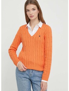 Bavlněný svetr Polo Ralph Lauren oranžová barva, lehký