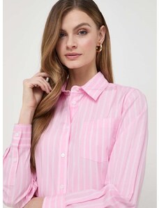 Bavlněná košile Weekend Max Mara růžová barva, regular, s klasickým límcem