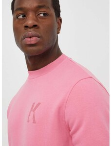 Mikina Karl Lagerfeld pánská, růžová barva, hladká