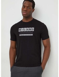 Bavlněné tričko Armani Exchange černá barva, s potiskem, 3DZTHE ZJH4Z