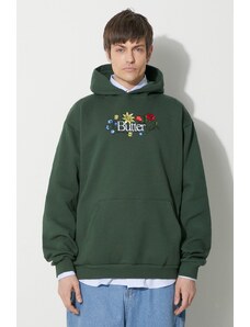 Mikina Butter Goods Floral Embroidered Pullover Hood pánská, zelená barva, s kapucí, s aplikací, BGQ423D11403