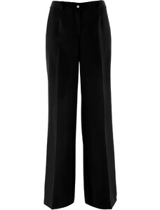 bonprix Strečové kalhoty s komfortní pasovkou, široké Černá